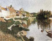 Paul Signac Riverbank,Petie Andely France oil painting reproduction